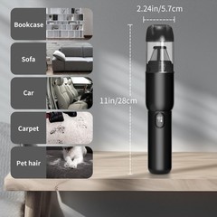 Handheld Car Vacuum Cleaner, Cordless Portable 20KPA Powerful Suction With LE…