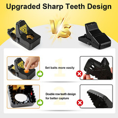 6-Pack Mouse Traps, Small Trap Indoor for – 610, black + yellow