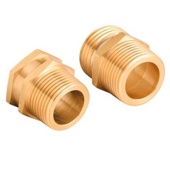 M MINGLE Garden Hose Adapter, 3/4 Inch GHT to 3/4″ NPT, Gold