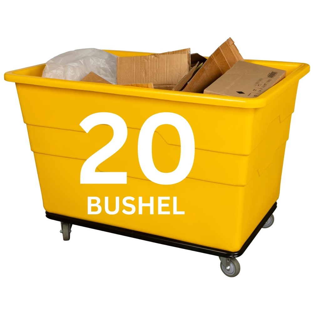 ReadySpace Commercial 20 Bushel Utility Cart with Steel Base, Poly Box Basket…