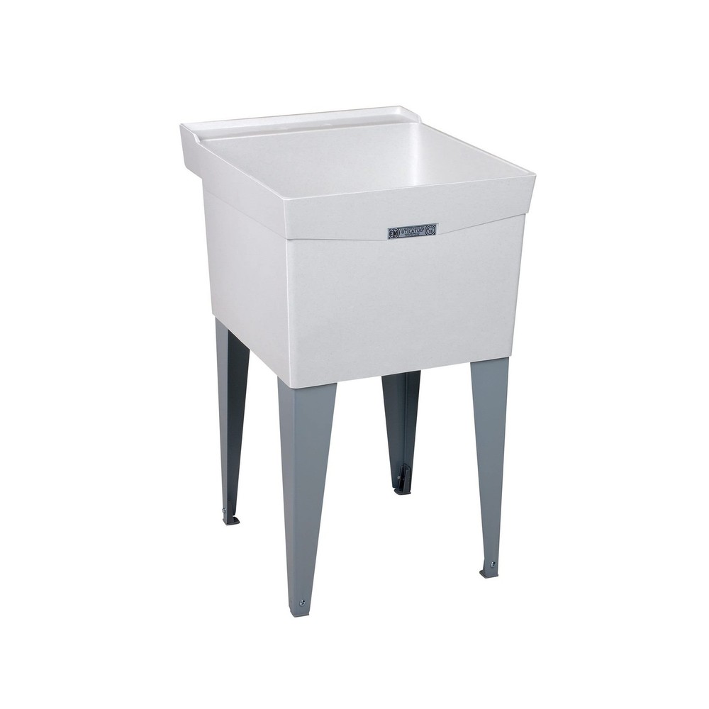 Mustee 18F Utilatub Laundry Tub Floor Mount, 24-Inch x 20-Inch, White