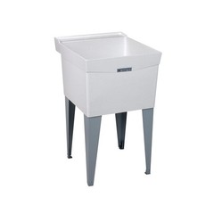 Mustee 18F Utilatub Laundry Tub Floor Mount, 24-Inch x 20-Inch, White