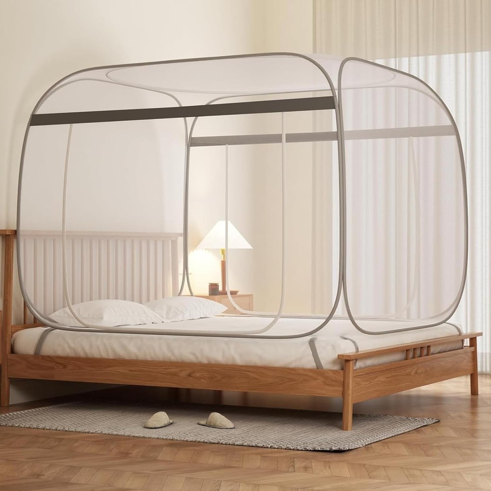 Pop-Up Mosquito Net Tent King Size, Portable Folding Mosquito Net with Bottom