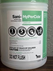 Sani HyperCide Germicidal Disposable Lg Wipe 160 Count 6″ x 6 3/4″ exp unknown