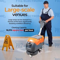 RT35 17″ Walk-Behind Floor Scrubber Dryer Machine,9.2-gal Tank,19000 sqft/h