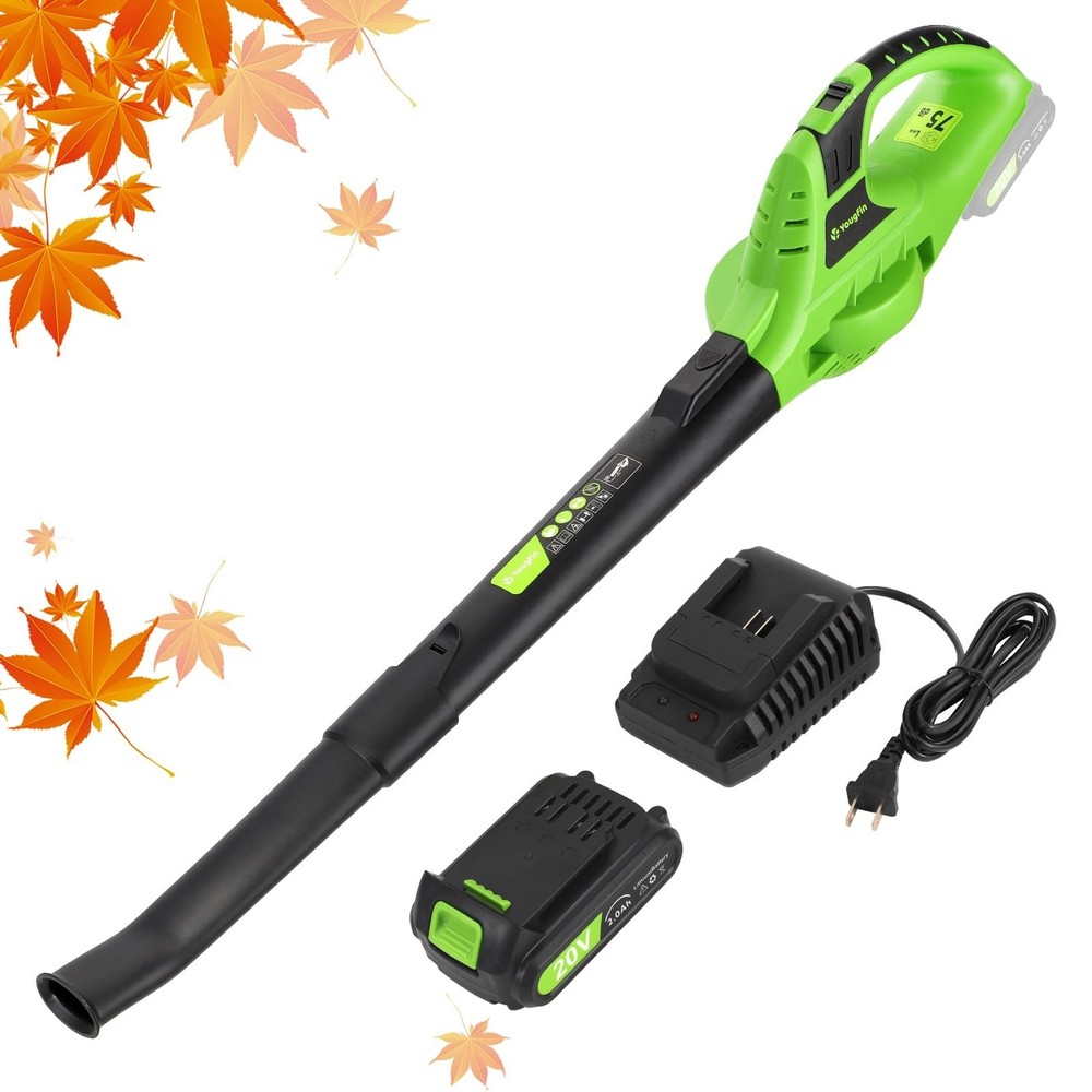 Leaf Blower Cordless, 20V Handheld Electric Leaf Blower with 2.0Ah Battery an…