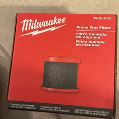 Milwaukee Foam Wet Filter 49-90-2015 Washable Wet/Dry Vac Filter