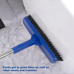 CELOX Grout Brush with Long Handle V-Shape Line Scrubber Bright-blue