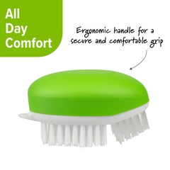 Prep Solutions Palm Style Fruit Veggie Cleaning Brush Green