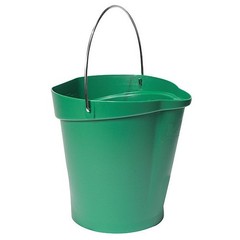 Vikan 56869 3 1/4 Gal Round Bucket, 12-3/4 In H, 12 4/5 In Dia, Black,