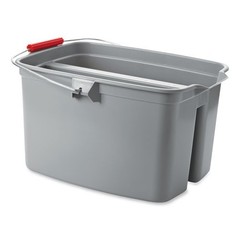 Rubbermaid Commercial 2617 Double Utility Pail, 17 qt, Plastic, Gray