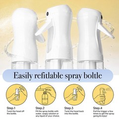 RMNJPW 3Pcs Continuous Spray Bottles For 200 milliliters, 200ml Clear*3