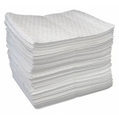 Oil-Dri L90904 Sorbent Pad, 19 Gal, 15 In X 19 In, Oil, White, 100 Pk