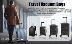 Travel Vacuum Bag(Built-in Electric Vacuum Pump), 28L Vacuum Bags for Travel,