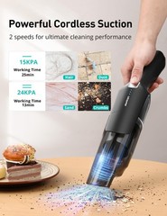 Aspiron Cordless Handheld Vacuum 24Kpa Powerful Car Vacuum 2-Speed 2 Charging