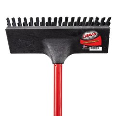 Heavy Duty Floor Scrub Brush with Steel Handle Red and Black Commercial Cleaning