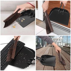 Dust Pan and Brush Set-Handheld Dustpan brush 11.8*14.3 Inch, Black