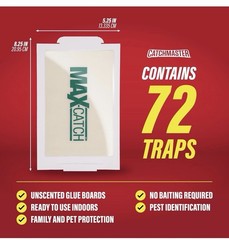 Catchmaster Max-Catch Mouse Insect Pest Glue Boards Traps 72 Pack 5.25 x 8.25 in