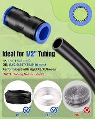 Pawfly 15 Pcs Quick Connect 1/2″ Drip 15 Straight Coupling, Blue