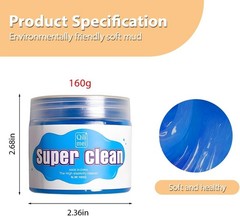Cleaning Gel, Reusable Vehicle Air Vent Crevice Detailing Putty, A Color: Blue