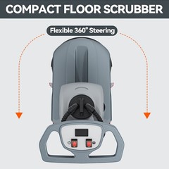 14″ Walk-behind Floor Scrubber Dryer Machine 15000 Sqft/h 4 Gal 18″ Squeegee