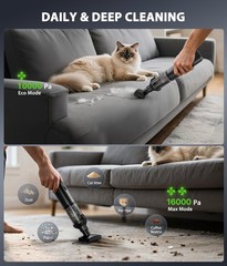 Car Vacuum Portable Cordless Handheld Cleaner 4-in-1 Mini Black