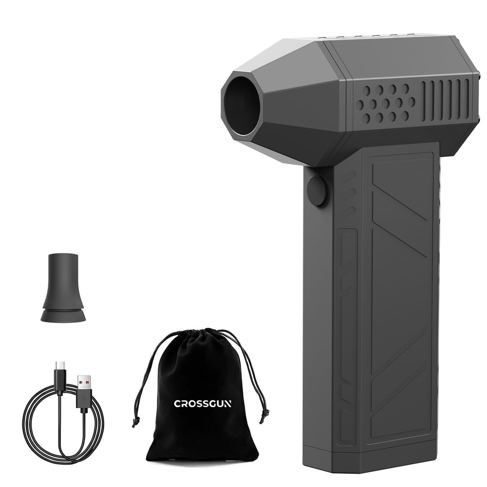 Compressed Air Duster – mini Jet Fan – Powerful Cordless Air Duster, 4 Gear A…