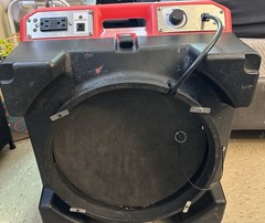Black/Red Air Mover Blower with Power Outlets, Speed Control, Filter Light