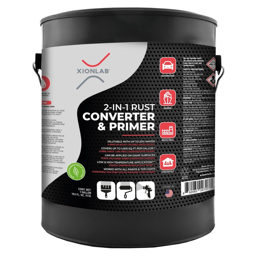 Xion Lab 2-in-1 Rust Converter Metal Primer – Concentrate Covers Up to 4X Mo…