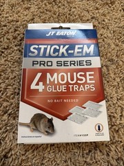 JT Eaton Stick-Em Mouse Glue Traps 4 Pack Pro Series No Bait #133P