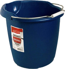 Rubbermaid Commercial Products 15QT round Bucket, Blue, Comfortable/Durable Pour