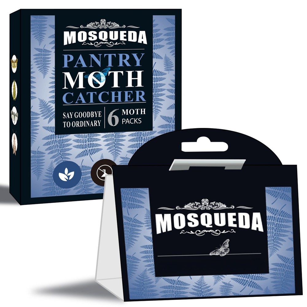 6 packs Pantry Moth Traps – Professional Sticky Glue Catchers with Pheromones