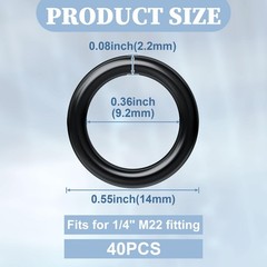 40 Pack O-Rings Kit, Rubber O Rings Hose Washers, Power Pressure Washer Repla…