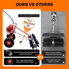 43cc 2-stroke Petrol-powered Sweeper Broom Lawn Gravel Turf Walk Behind Sweeper