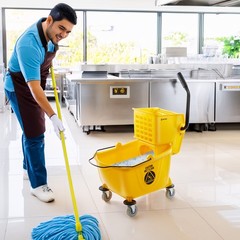 26 Quart Commercial Mop Bucket with Side Press Wringer, Yellow