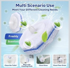 CECAILIN Disposable Toilet Brush Refill Pads 60pcs Fresh Scent