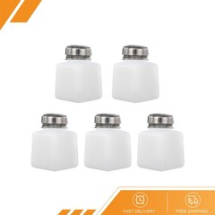 5 Pack 3.4 Oz/100ml Alcohol Push Down Pump Dispenser Bottle Press White