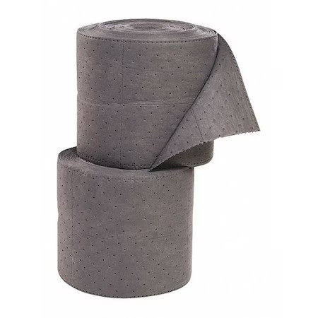 Spilltech Grsl150h Sorbent Roll, 54 Gal, 15 In X 150 Ft, Universal, Gray,