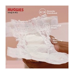 Huggies 56433 Snug and Dry 12 lbs. to 18 lbs. Diapers – Size 2 (116/Carton) New
