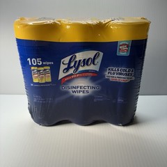 Lysol Disinfectant Wipes Antibacterial Multi-Surface 105 Count (Pack of 3)