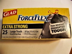 Glad ForceFlex Extra Strong Drawstring Bags, 30 gal, 1.05 mil. 25 bags/box