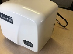 FastDry HK-1800PA Automatic Hand Dryer, White ABS Plastic Cover, 110V