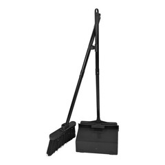 SPARTA Duo-Pan Upright Dust Pan and 36″ – 2-Piece & Broom Set, Black