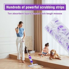 20 Pack Power Mop Refill Pads for Swiffer 15.25 inches wide, 20 Count Purple