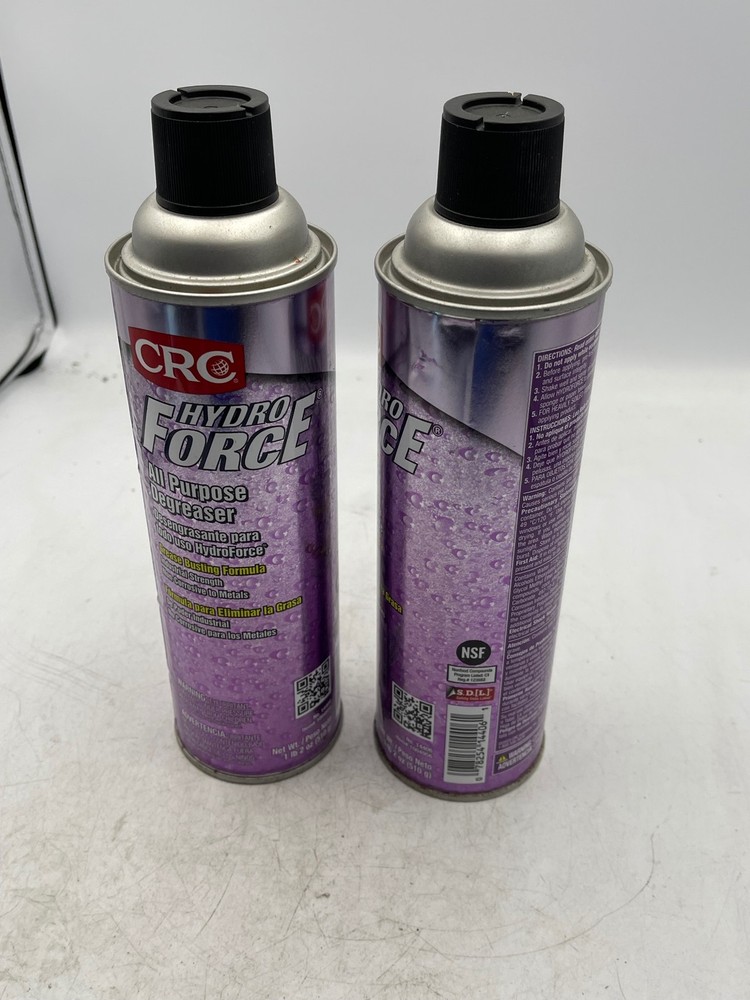 CRC HydroForce All Purpose Degreaser 18oz Aerosol Can Lot of 2 NSF Industrial