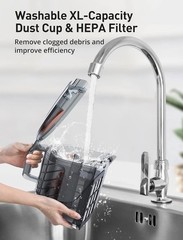 Aspiron Bagless Canister Vacuum 1600W HEPA Multi-Surface Cleaning Accessory Kit
