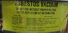 Hako Minuteman C80315 Asbestos Vacuum 115VAC 6A 60Hz No Filter