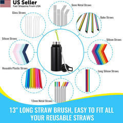 Bottle Cleaning Brush Set – Long Handle Cleaner for 5 Piece Set, Green