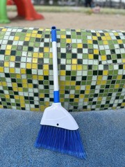 Small Broom – Indoor or Outdoor Portable with Adjustable Handle, White