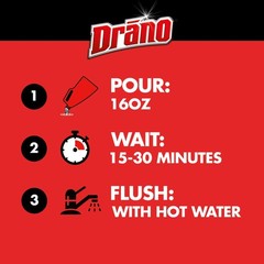 Drano Max Gel Drain Clog Remover and Cleaner for 32 Fl Oz (Pack of 1), Red